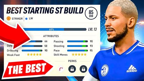 Aim for 91pace (acceleration more important) max out shooting 4*w, or split it with dribbling depending on if you're a skiller. . Best pro clubs build fifa 23